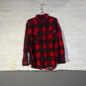 Vintage Red Plaid McGregor Bagpiper Flannel Button Down
